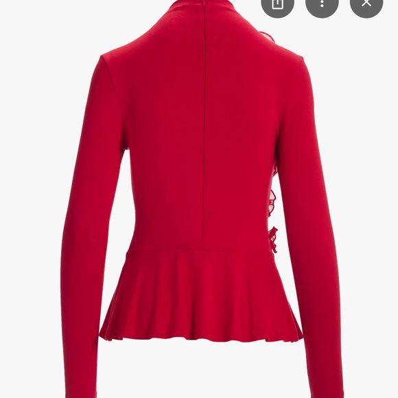 Boston Proper Vibrant Red Floral Blouse - Picture 3 of 4